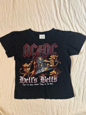 AC/DC Black 'Hell's Bells' Short Sleeve Graphic Tee